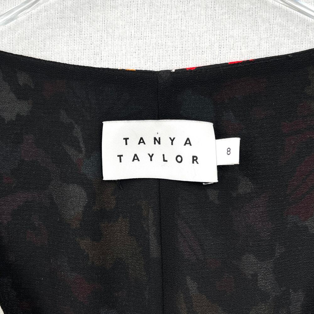 TANYA TAYLOR Bianka Combo Silk Wrap Dress Womens 8 Floral Polka Dot Ruffle Wrap - Picture 12 of 16